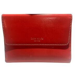 Kate Spade Leather Wallet in Coral